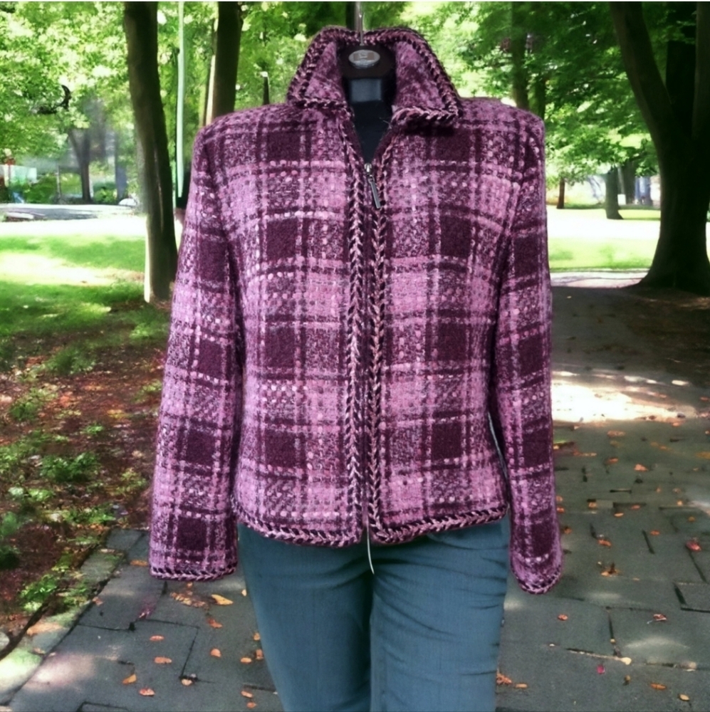 Peter Nygard Vintage Virgin Wool Blend Lined Blazer Jacket